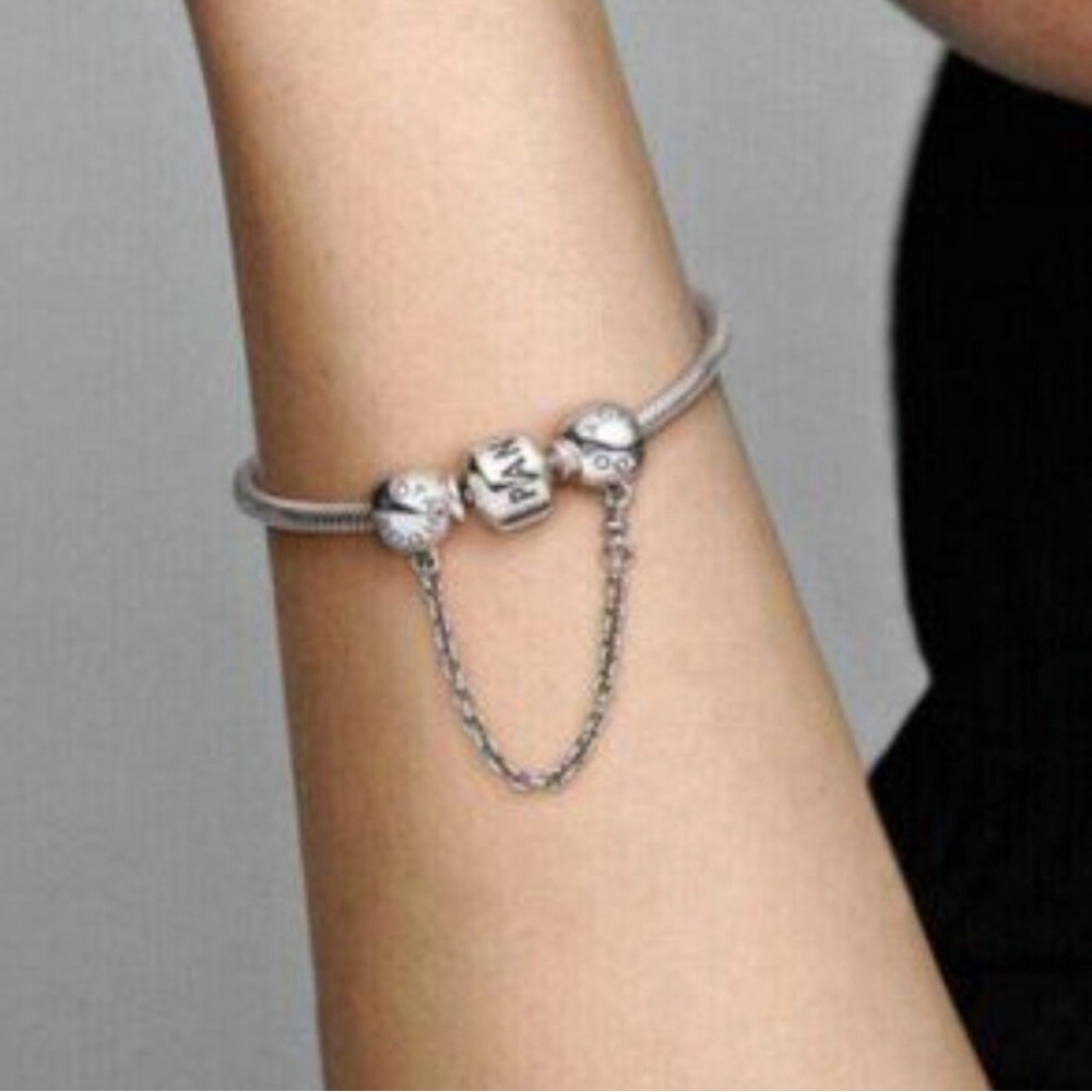 Authentic Pandora Charm Bundle 💜 Safety Chain + Silver Charms | Bracelet Add-Ons - Picture 3 of 7